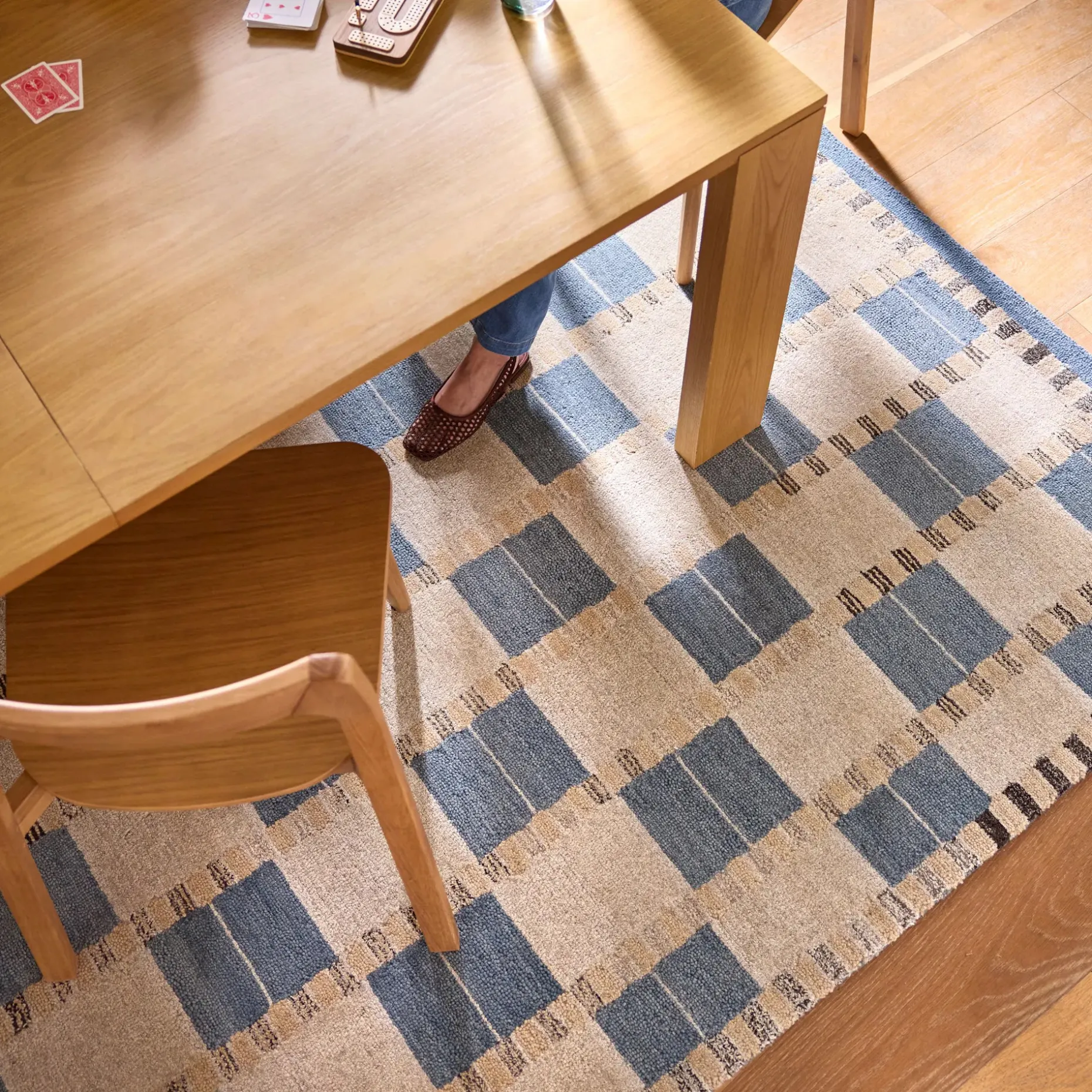 Jaris 8 x 10 Rug - Blue Quilt Checks