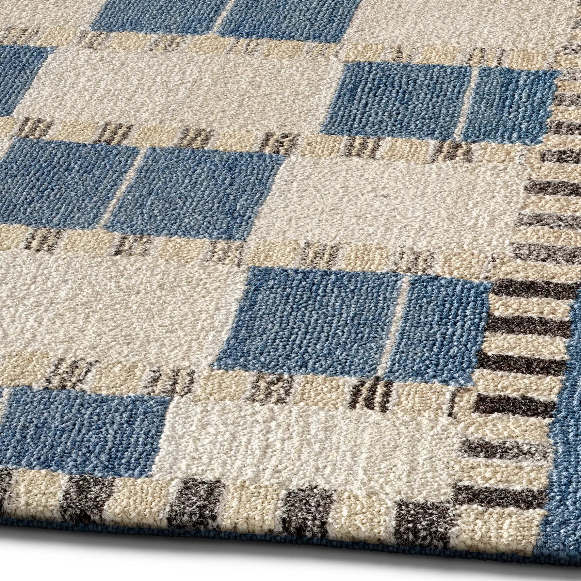 Jaris 8 x 10 Rug - Blue Quilt Checks