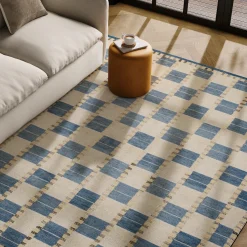 Jaris 8 x 10 Rug - Blue Quilt Checks