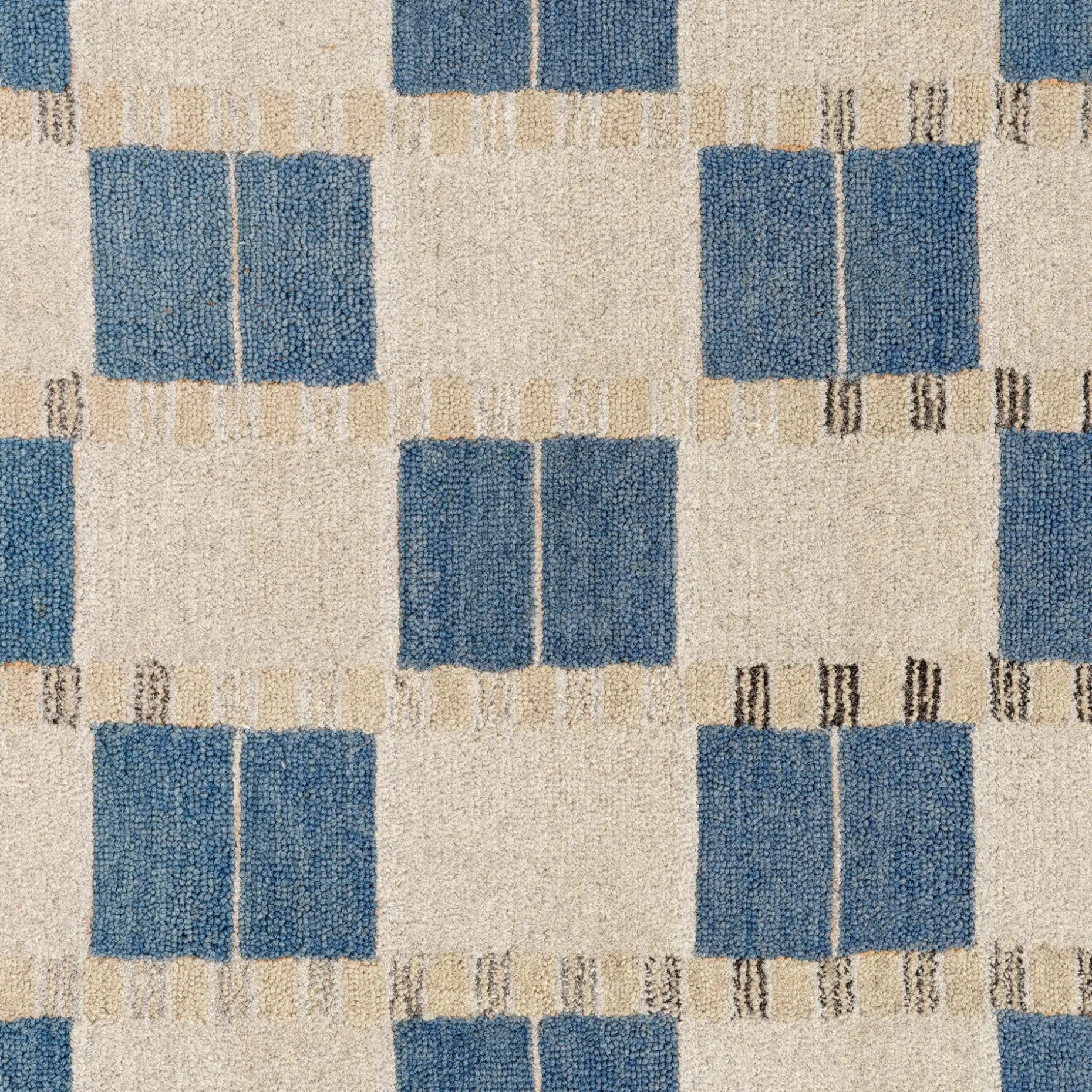 Jaris 9 x 12 Rug - Blue Quilt Checks