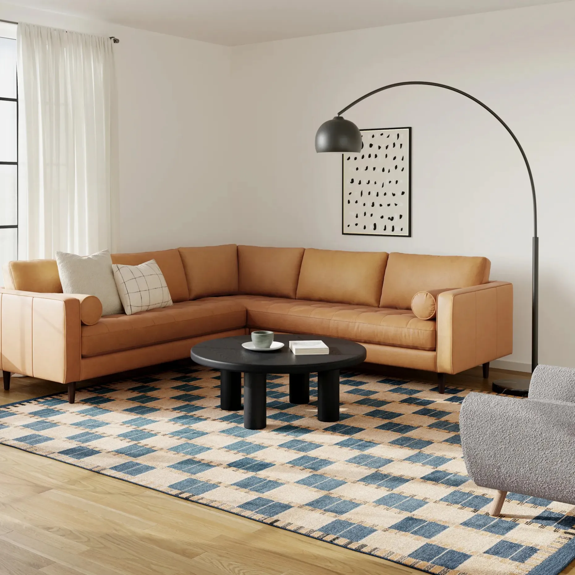 Jaris 9 x 12 Rug - Blue Quilt Checks