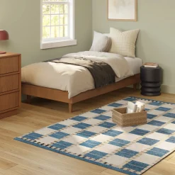 Jaris 5 x 8 Rug - Blue Quilt Checks