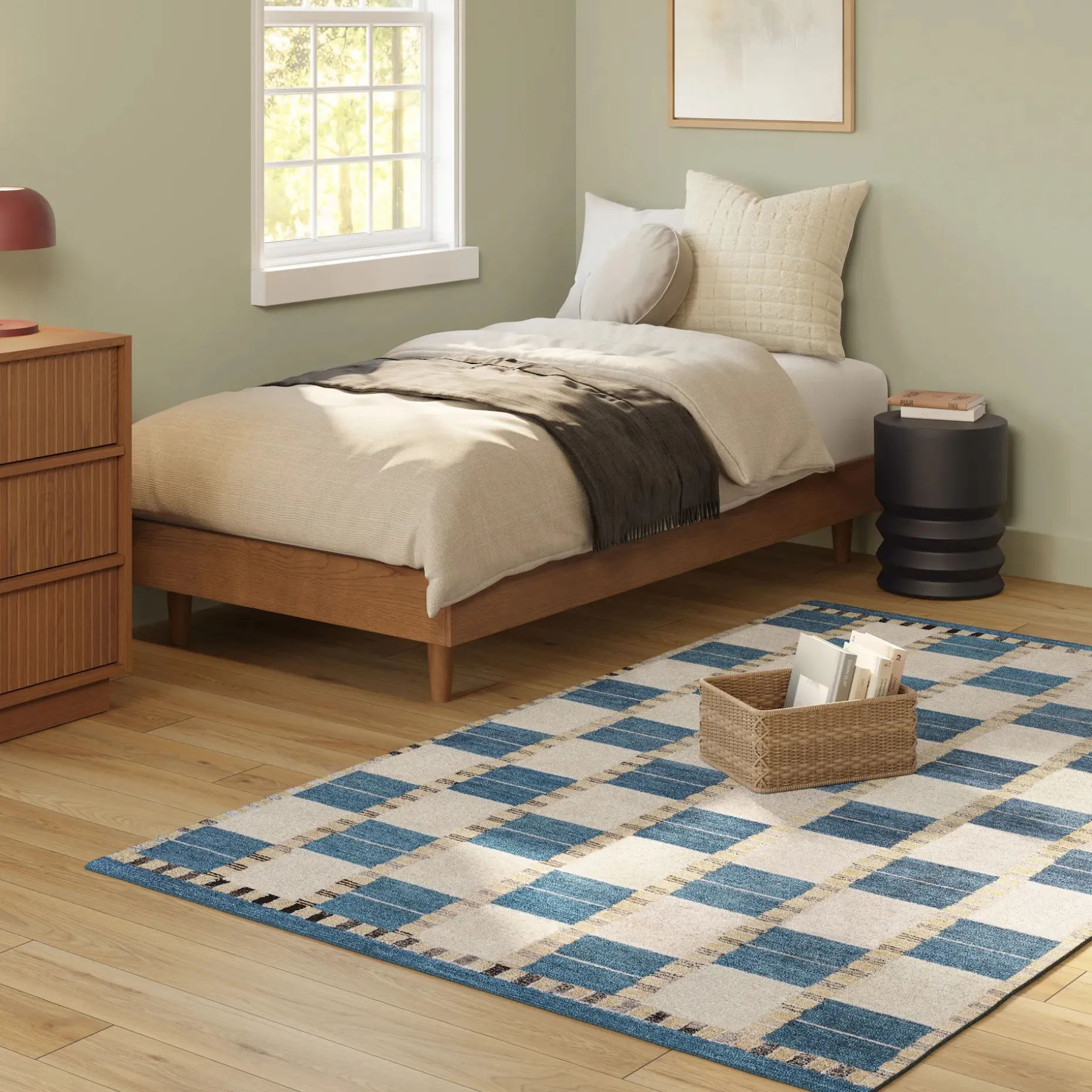 Jaris 5 x 8 Rug - Blue Quilt Checks