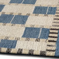 Jaris 5 x 8 Rug - Blue Quilt Checks