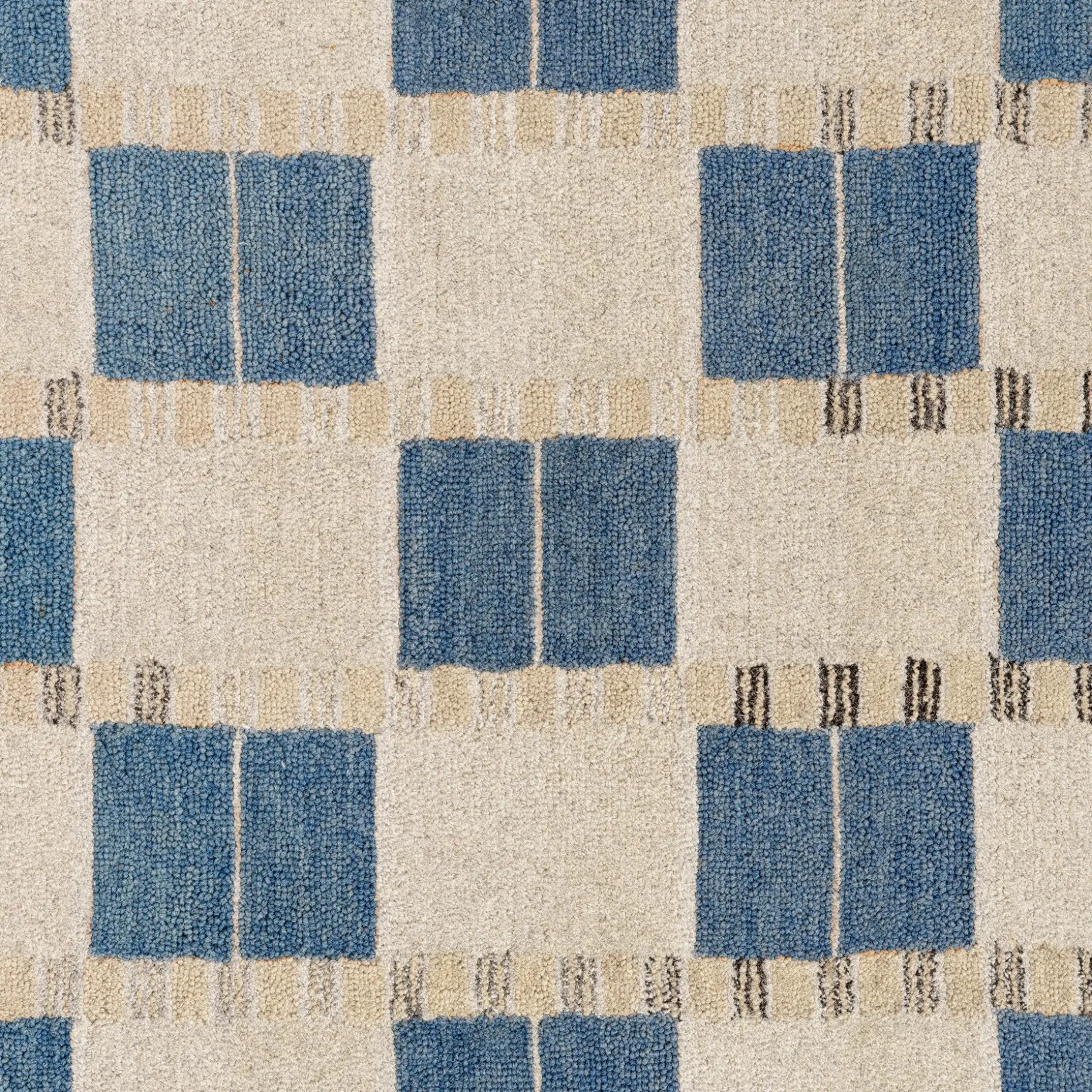 Jaris 5 x 8 Rug - Blue Quilt Checks