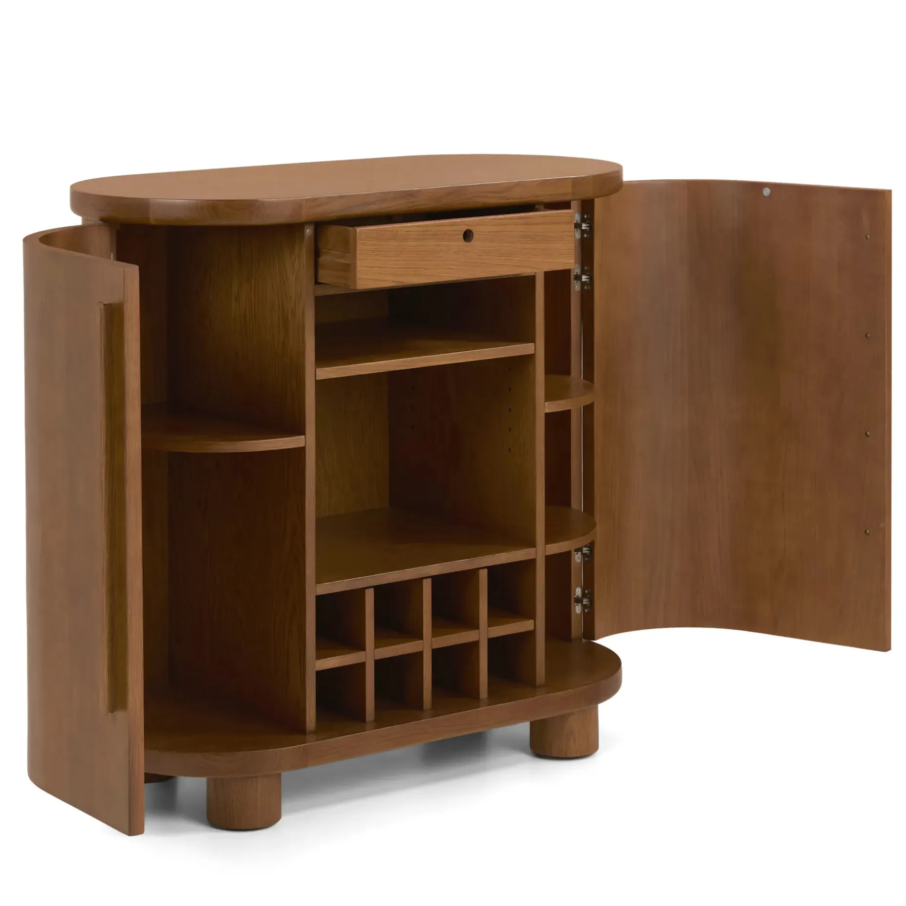 Jens 38" Bar Cabinet - Smoked Oak