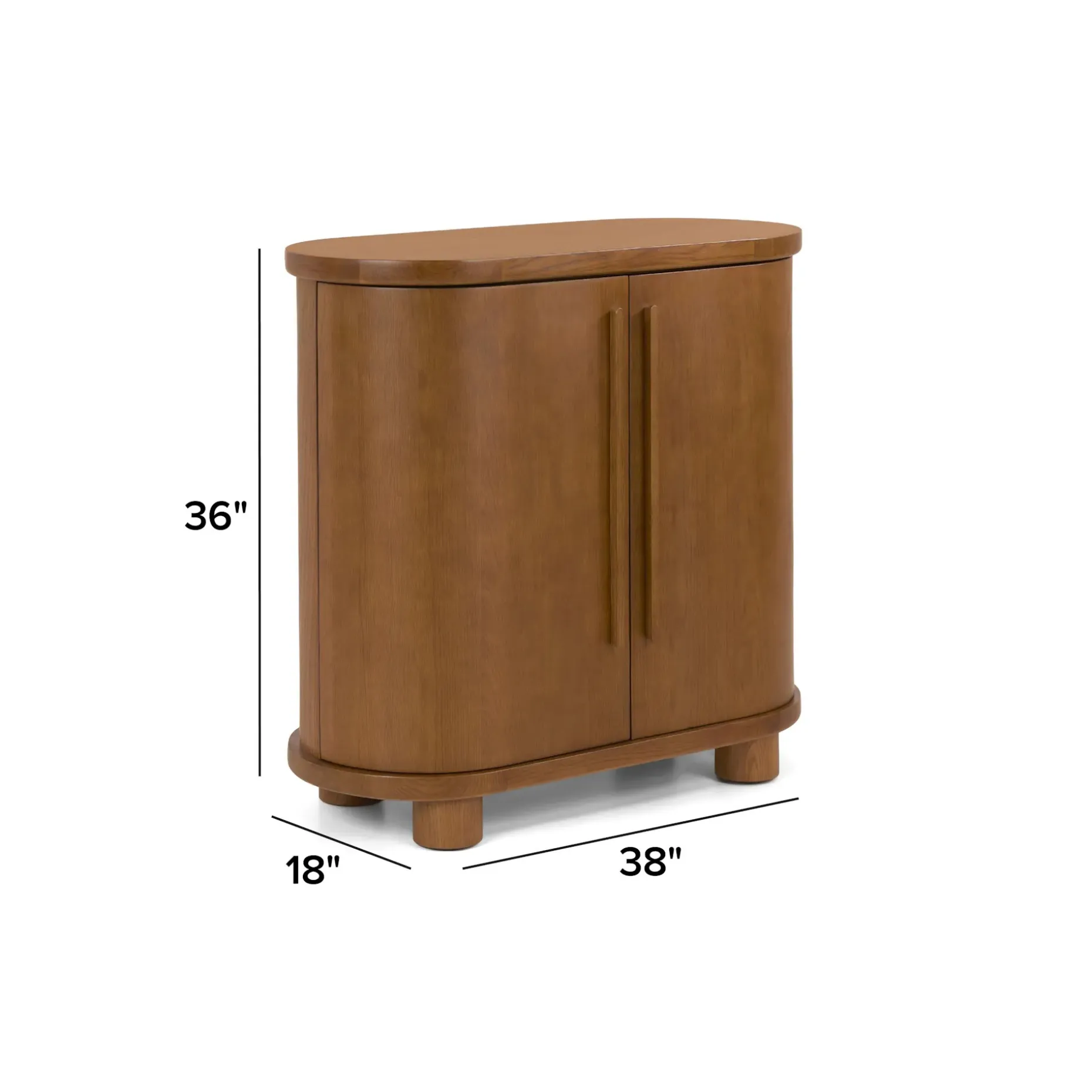 Jens 38" Bar Cabinet - Smoked Oak