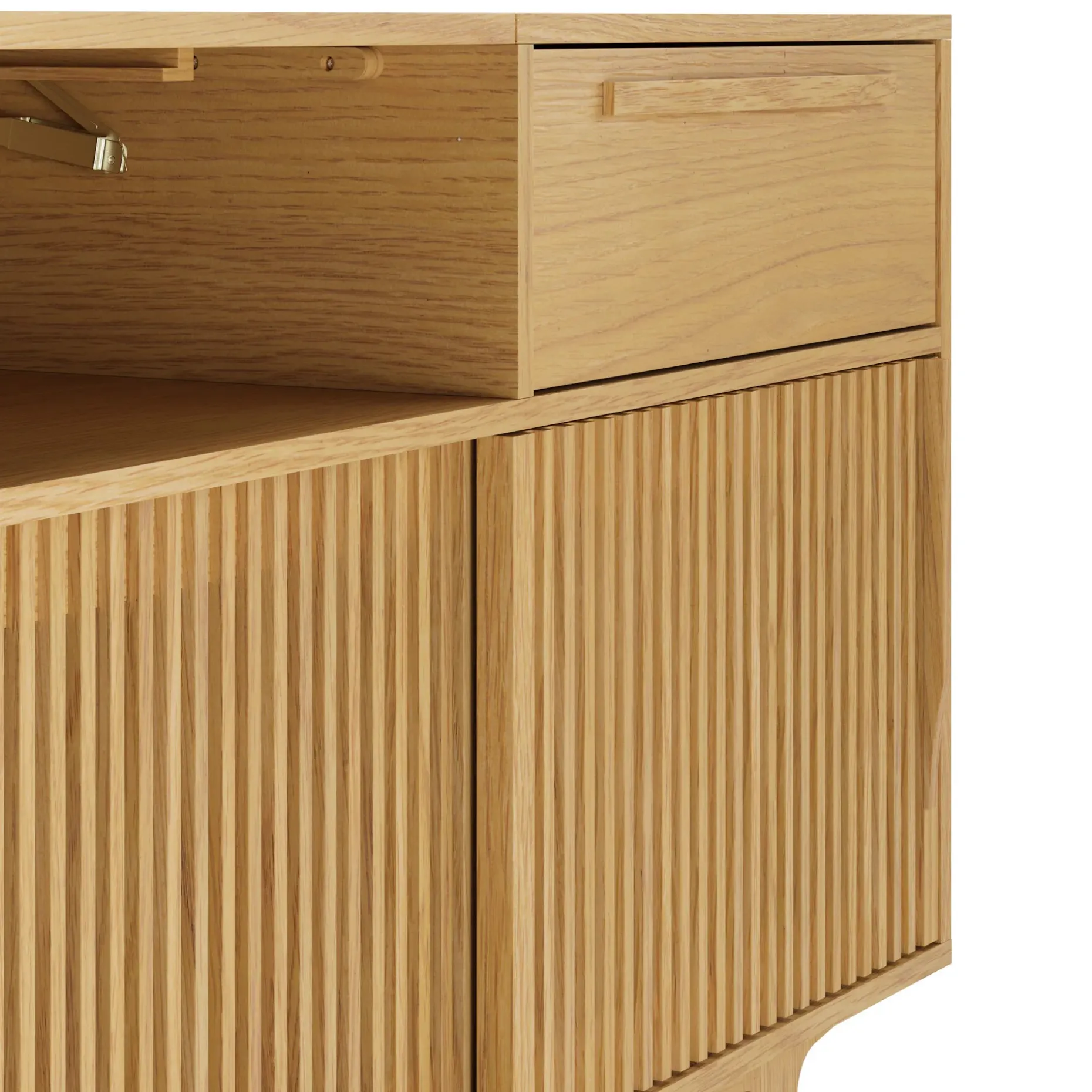 Jokuna 48" Vinyl Media Unit - Natural Oak