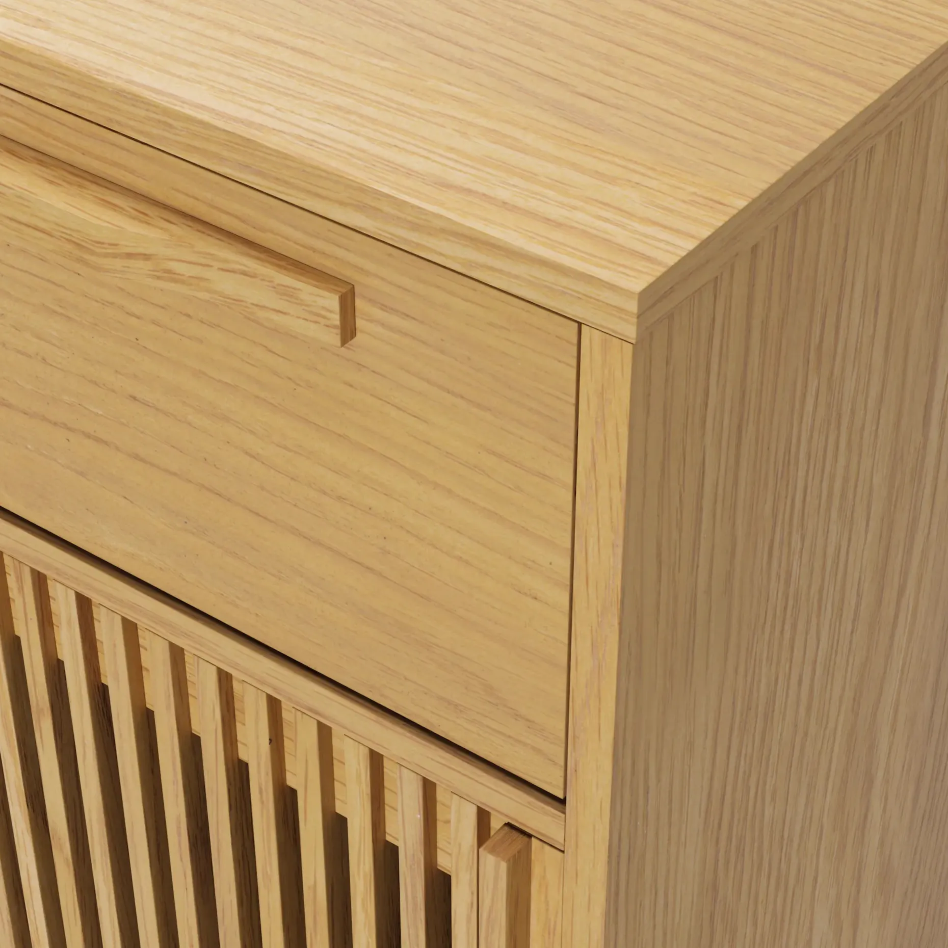 Jokuna 48" Vinyl Media Unit - Natural Oak