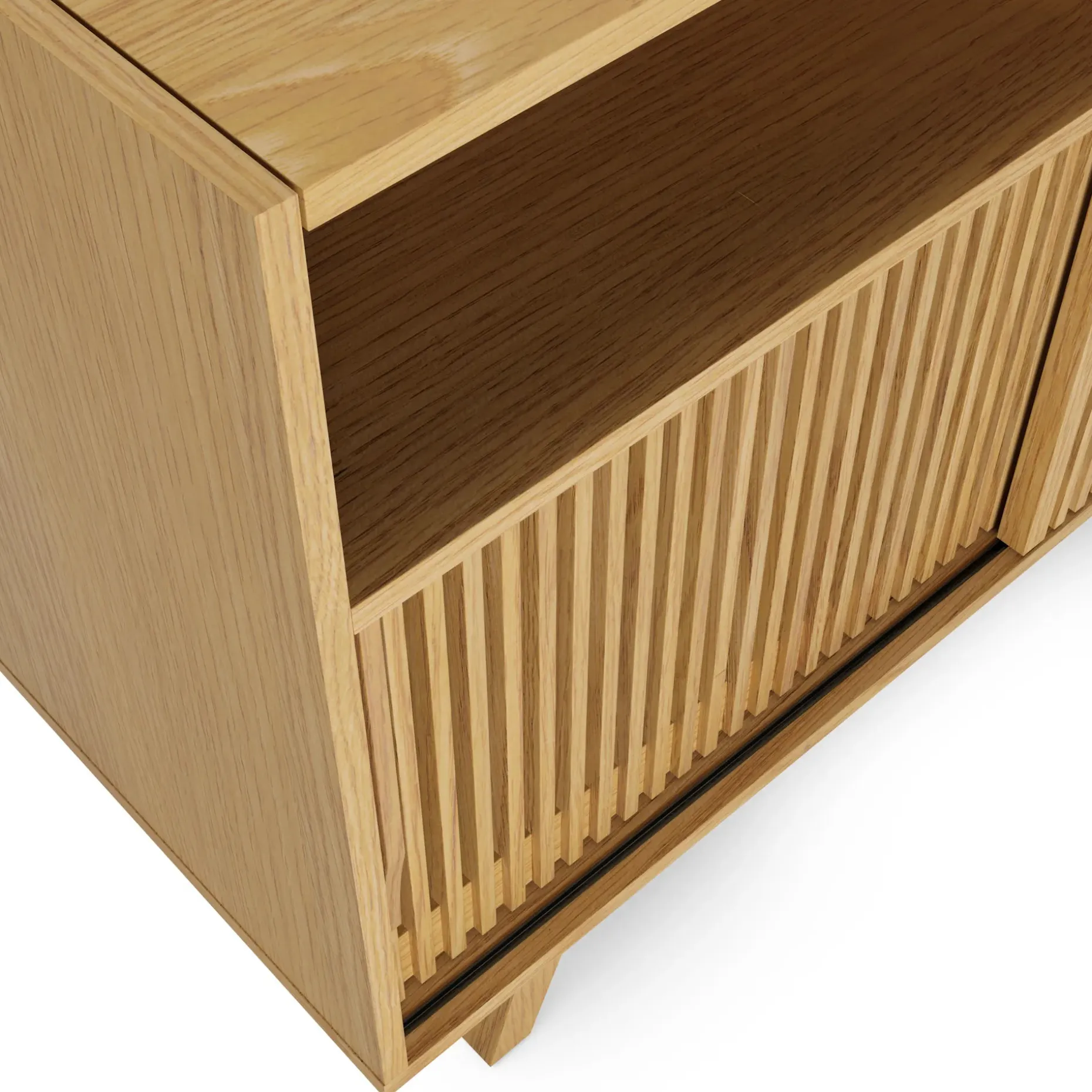 Jokuna 48" Vinyl Media Unit - Natural Oak