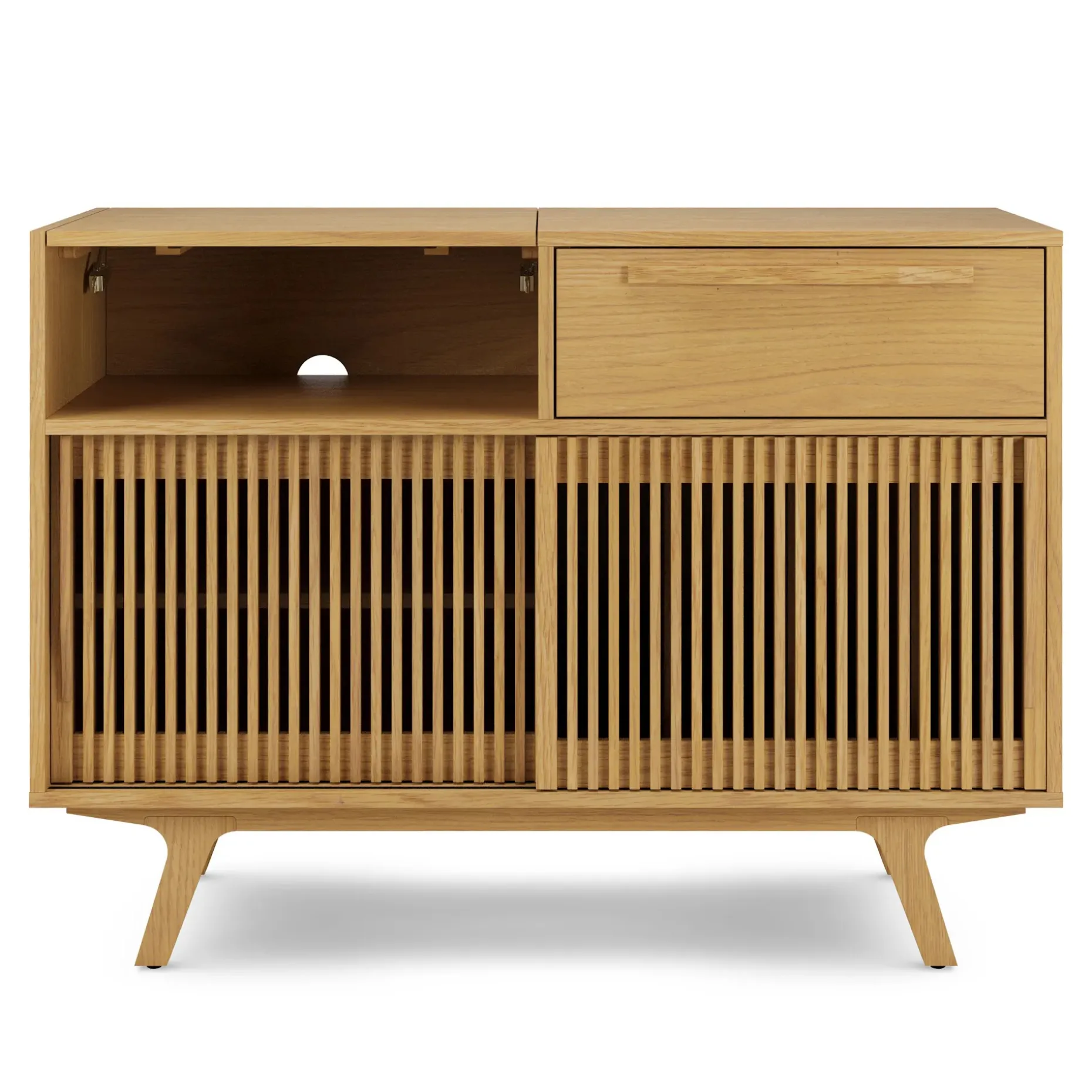 Jokuna 48" Vinyl Media Unit - Natural Oak