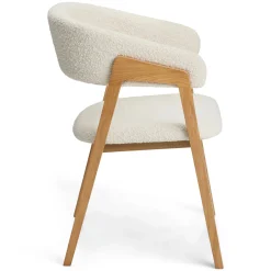 Josra Dining Chair - Oak and Ivory Bouclé