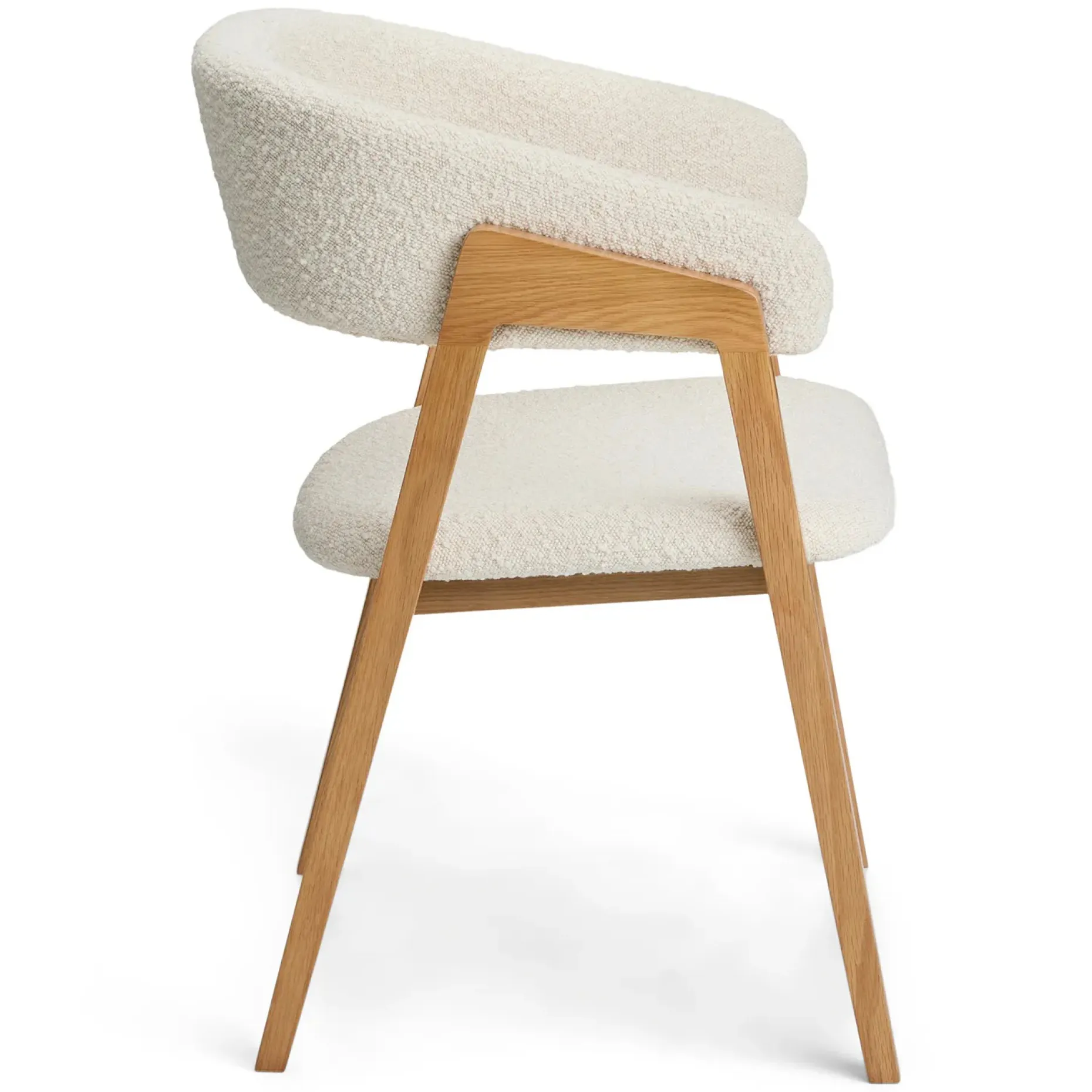 Josra Dining Chair - Oak and Ivory Bouclé
