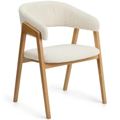 Josra Dining Chair - Oak and Ivory Bouclé