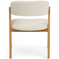Josra Dining Chair - Oak and Ivory Bouclé