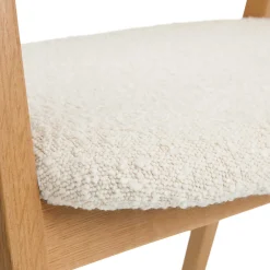 Josra Dining Chair - Oak and Ivory Bouclé