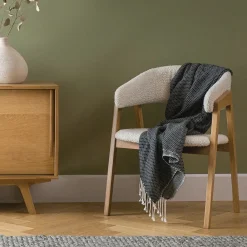 Josra Dining Chair - Oak and Ivory Bouclé