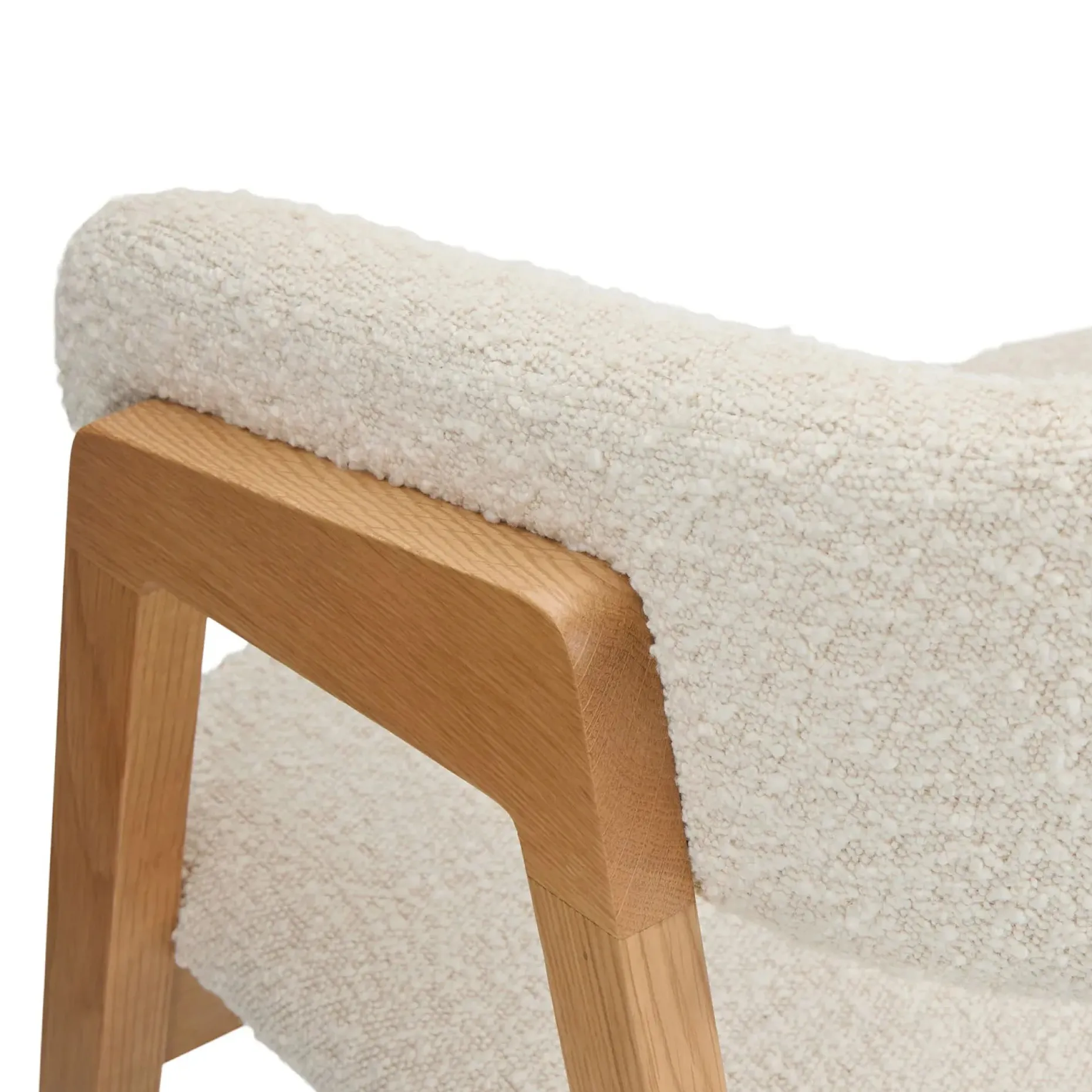 Josra Dining Chair - Oak and Ivory Bouclé