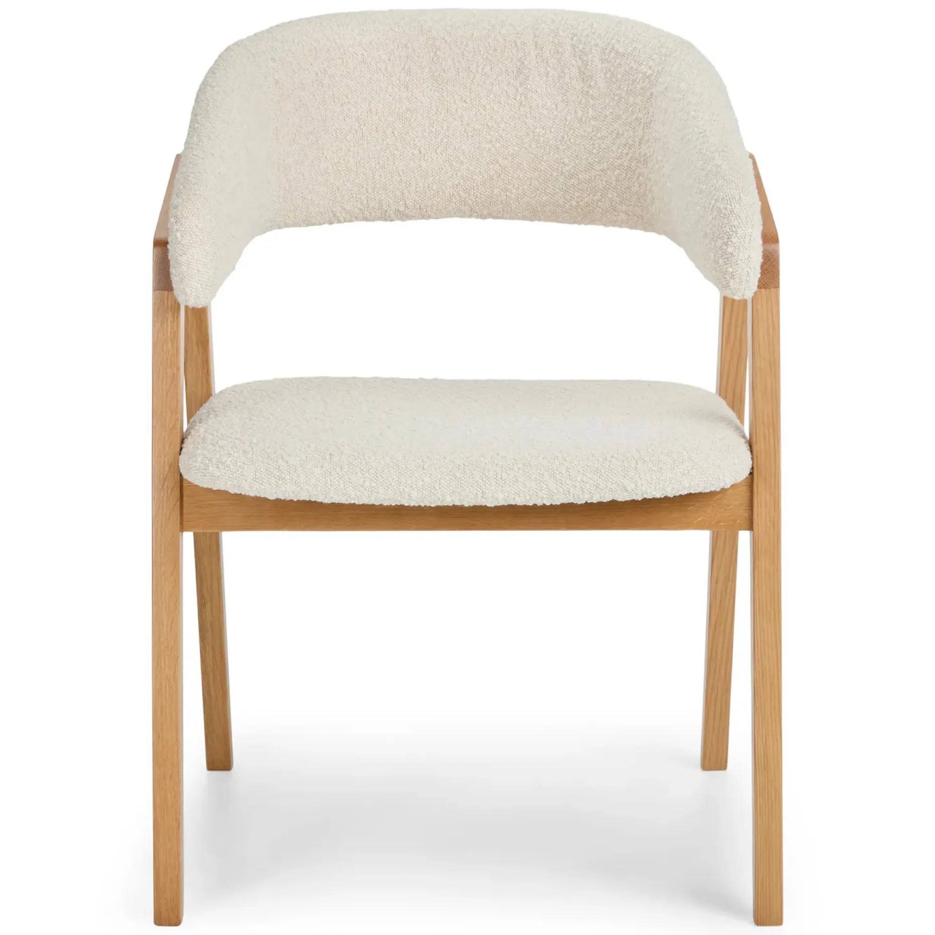 Josra Dining Chair - Oak and Ivory Bouclé