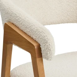 Josra Dining Chair - Oak and Ivory Bouclé
