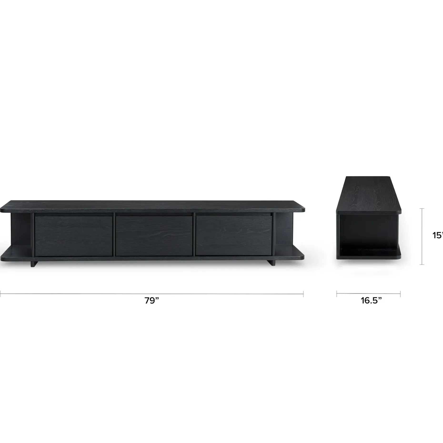 Judith 79" Low Media Unit - Black