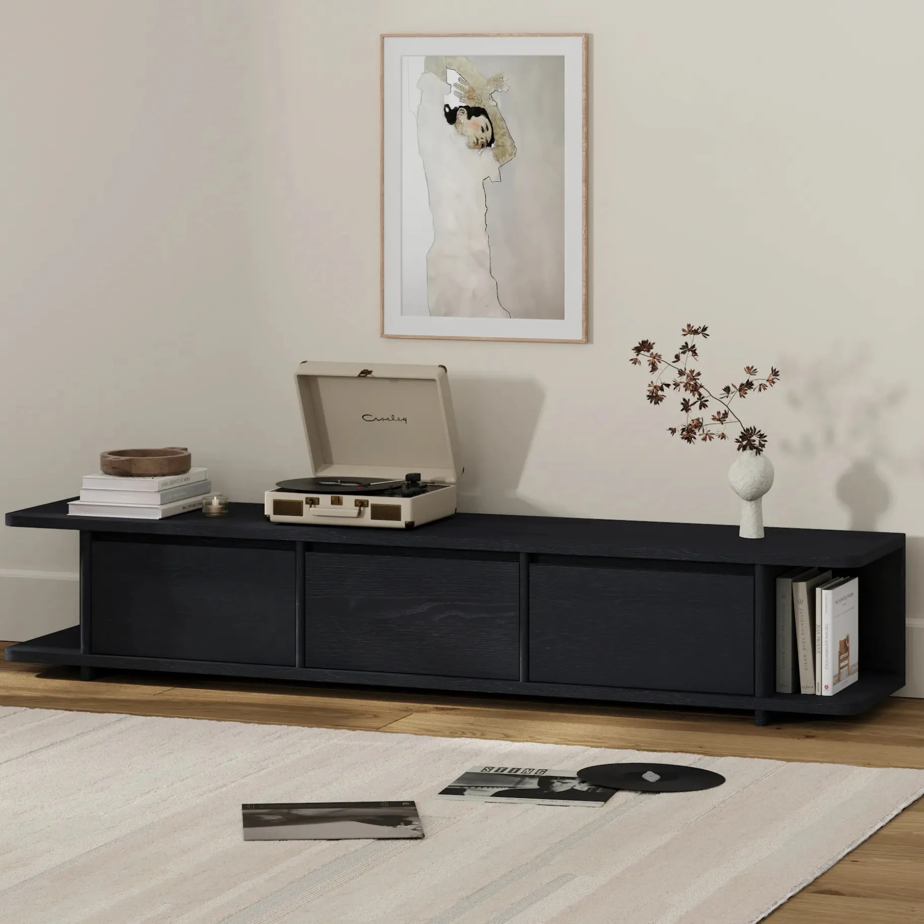 Judith 79" Low Media Unit - Black