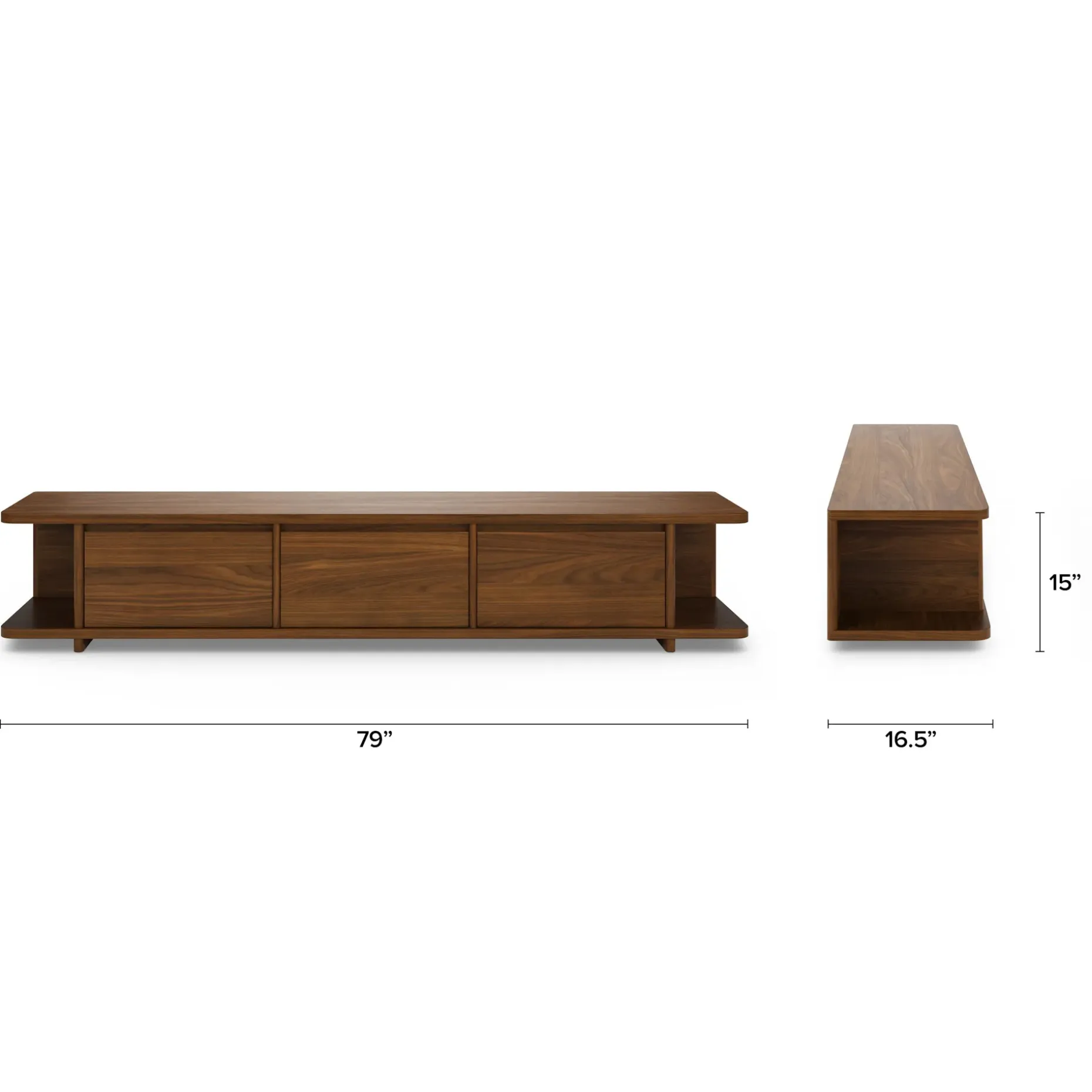 Judith 79" Low Media Unit - Walnut