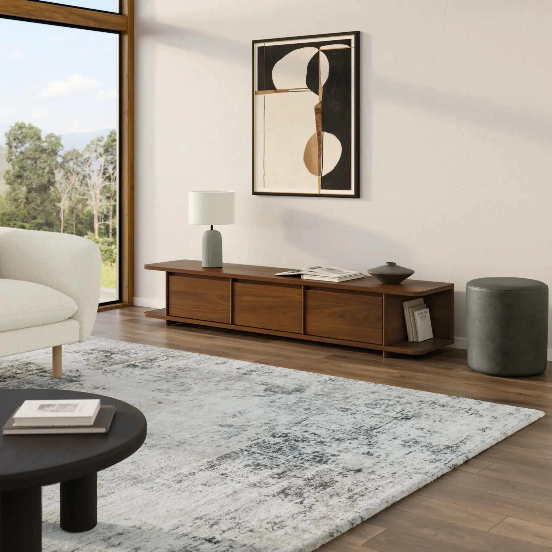 Judith 79" Low Media Unit - Walnut