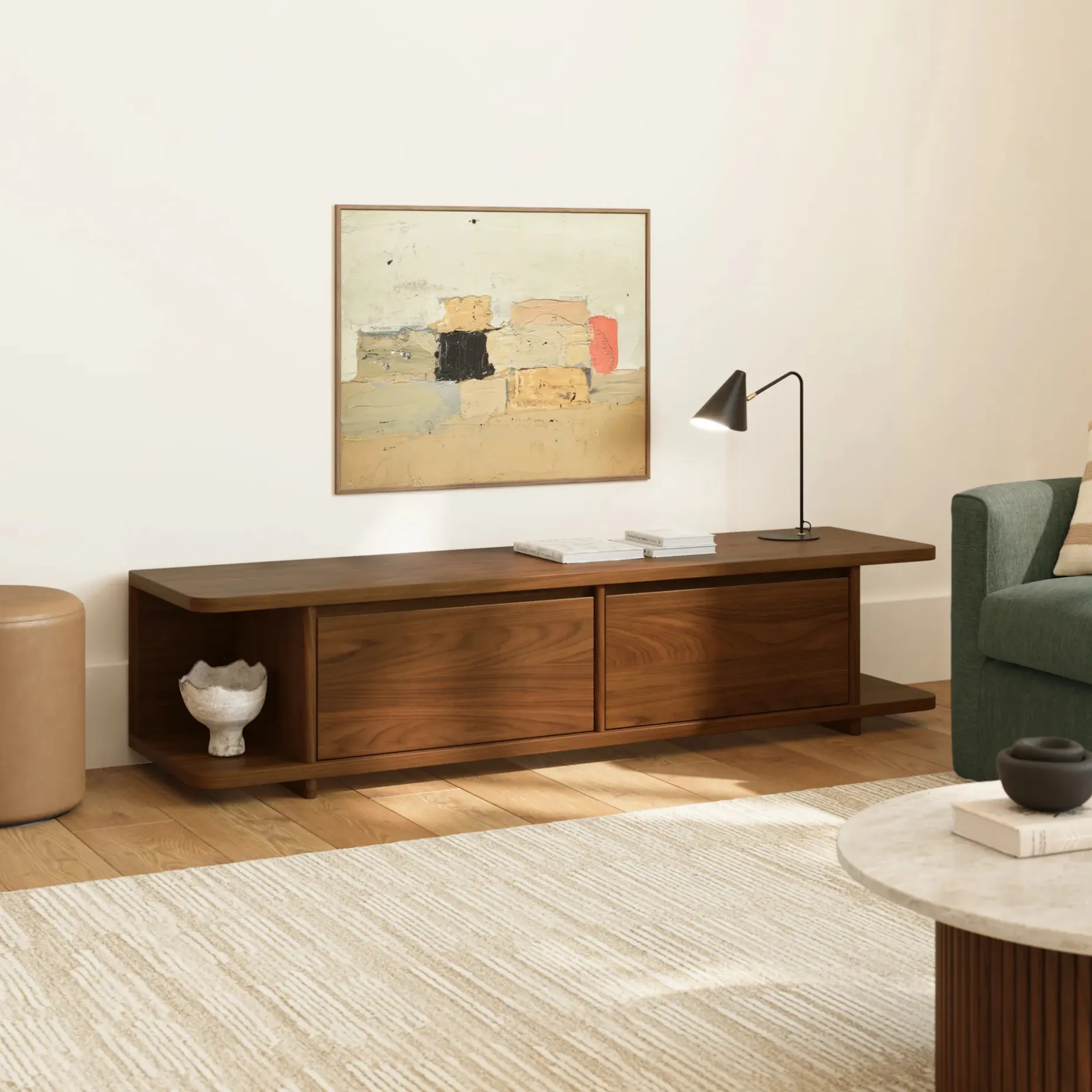 Judith 63" Low Media Unit - Walnut