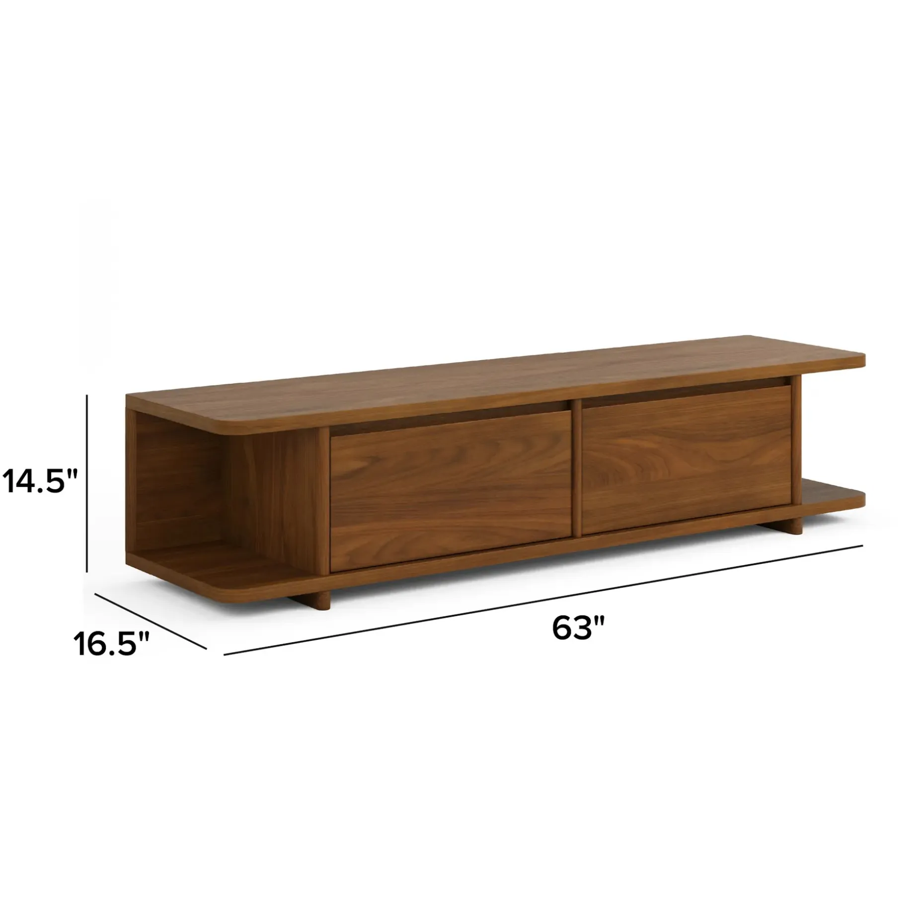 Judith 63" Low Media Unit - Walnut