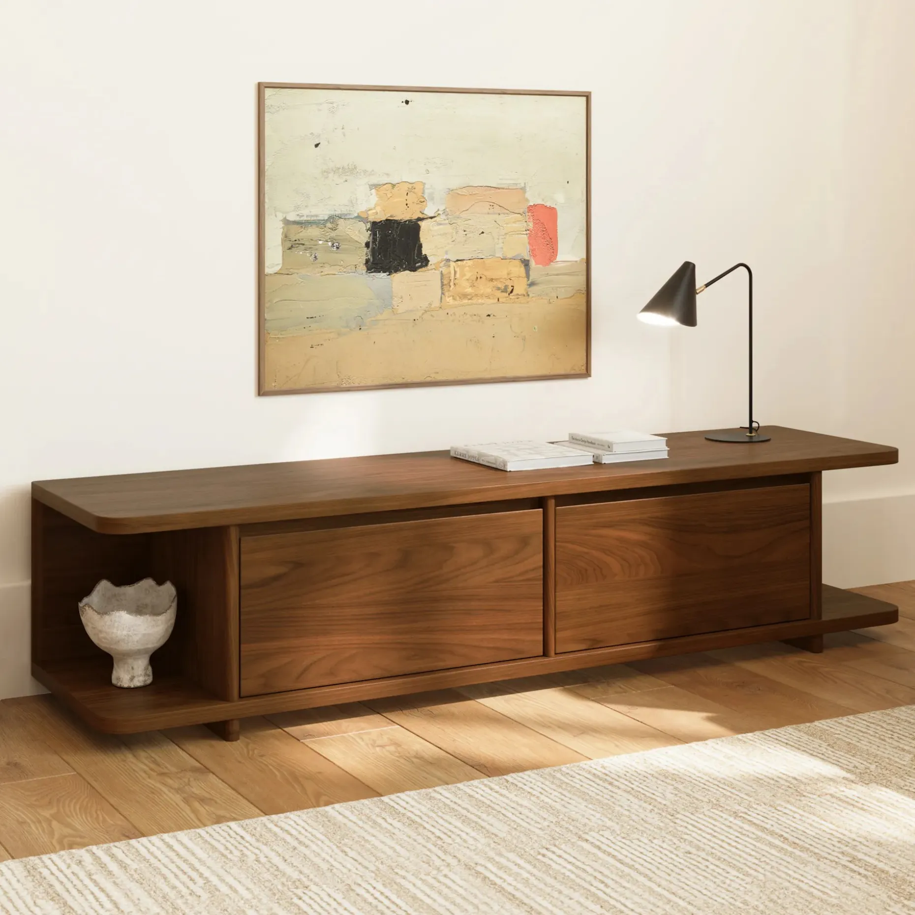 Judith 63" Low Media Unit - Walnut