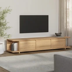 Judith 79" Low Media Unit - White Oak