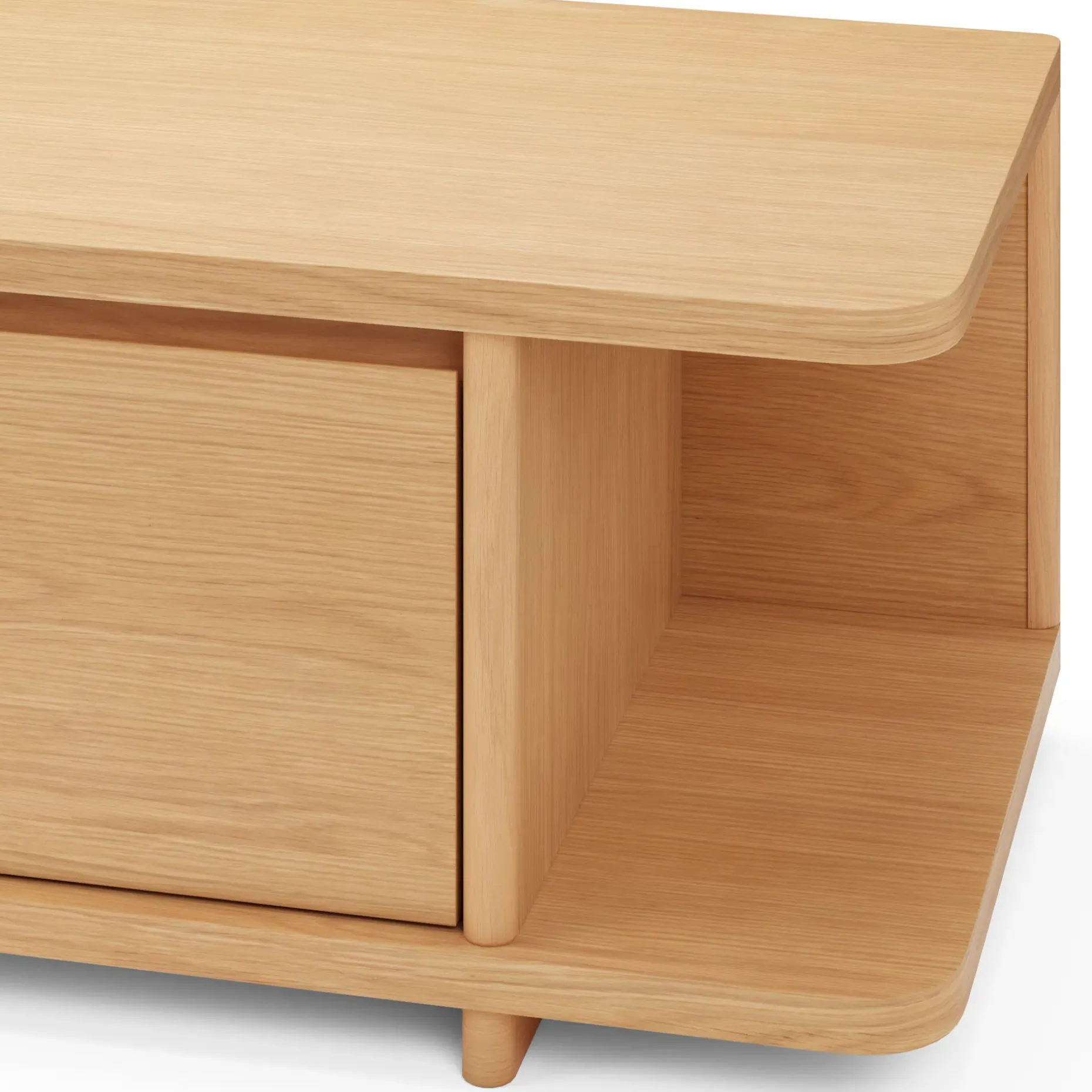 Judith 63" Low Media Unit - White Oak
