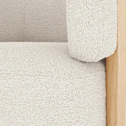 Julie 32" Swivel Chair - Ivory Wool Bouclé