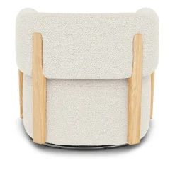 Julie 32" Swivel Chair - Ivory Wool Bouclé