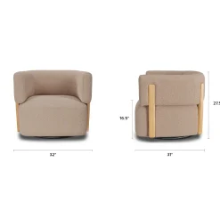 Julie 32" Swivel Chair - Sandstone Wool Bouclé
