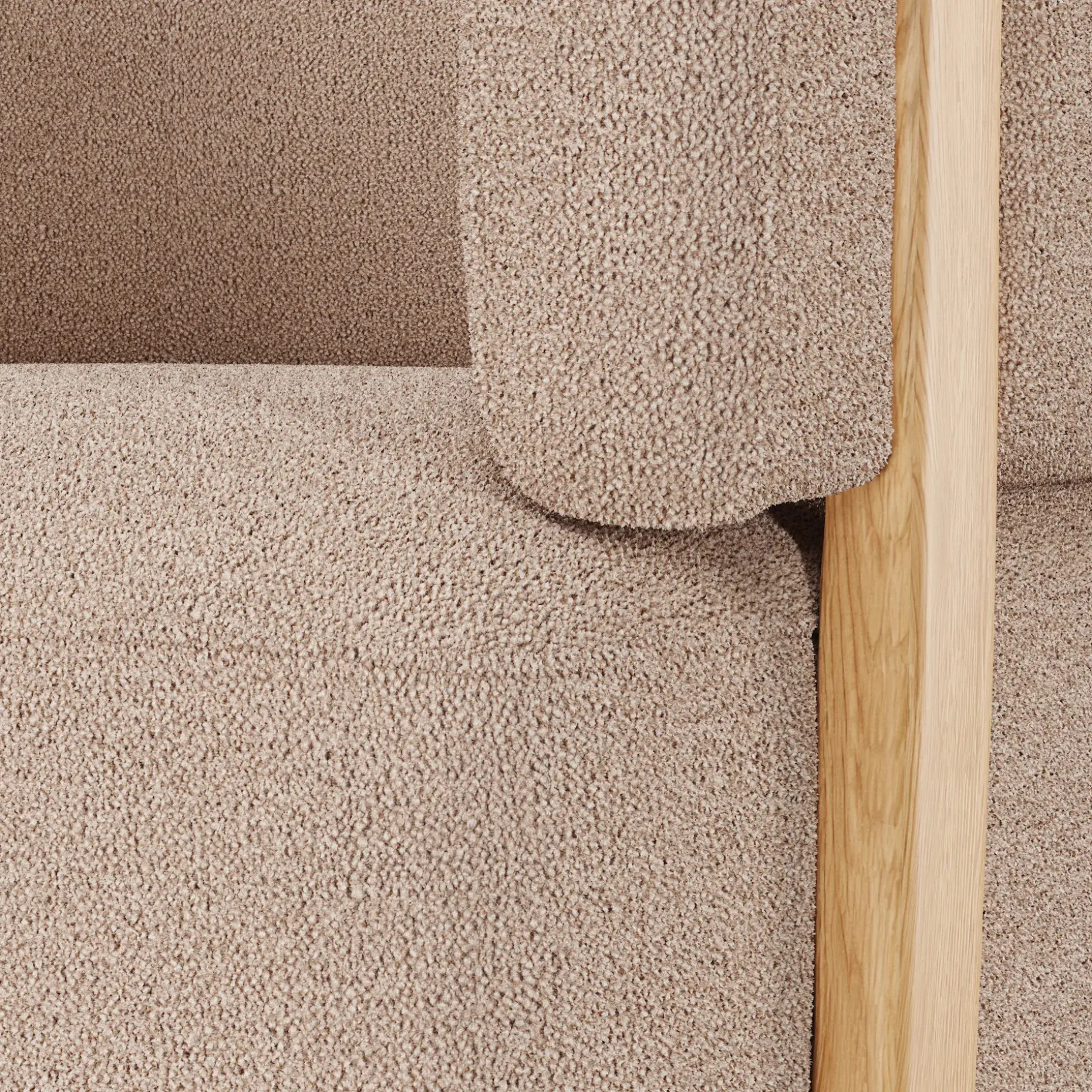 Julie 32" Swivel Chair - Sandstone Wool Bouclé