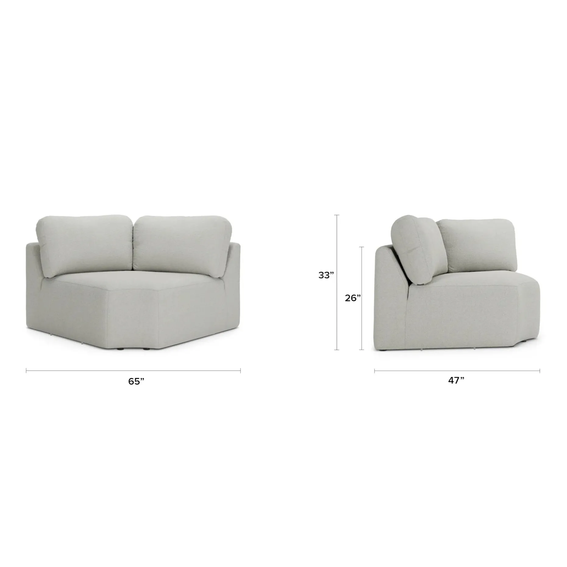 Juni 47.25" Corner Module - Clover Ivory