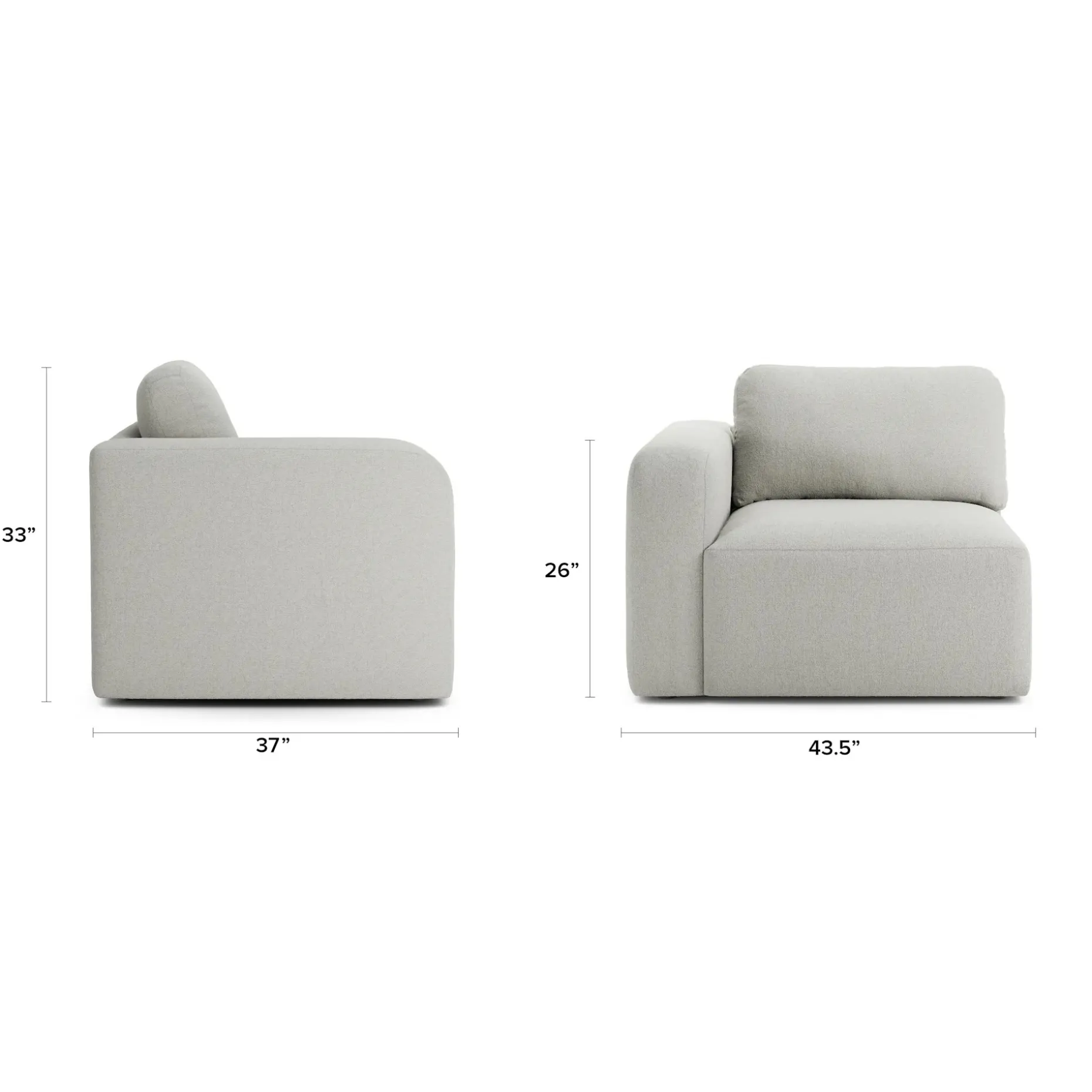 Juni 43.25" Left Arm Module - Clover Ivory