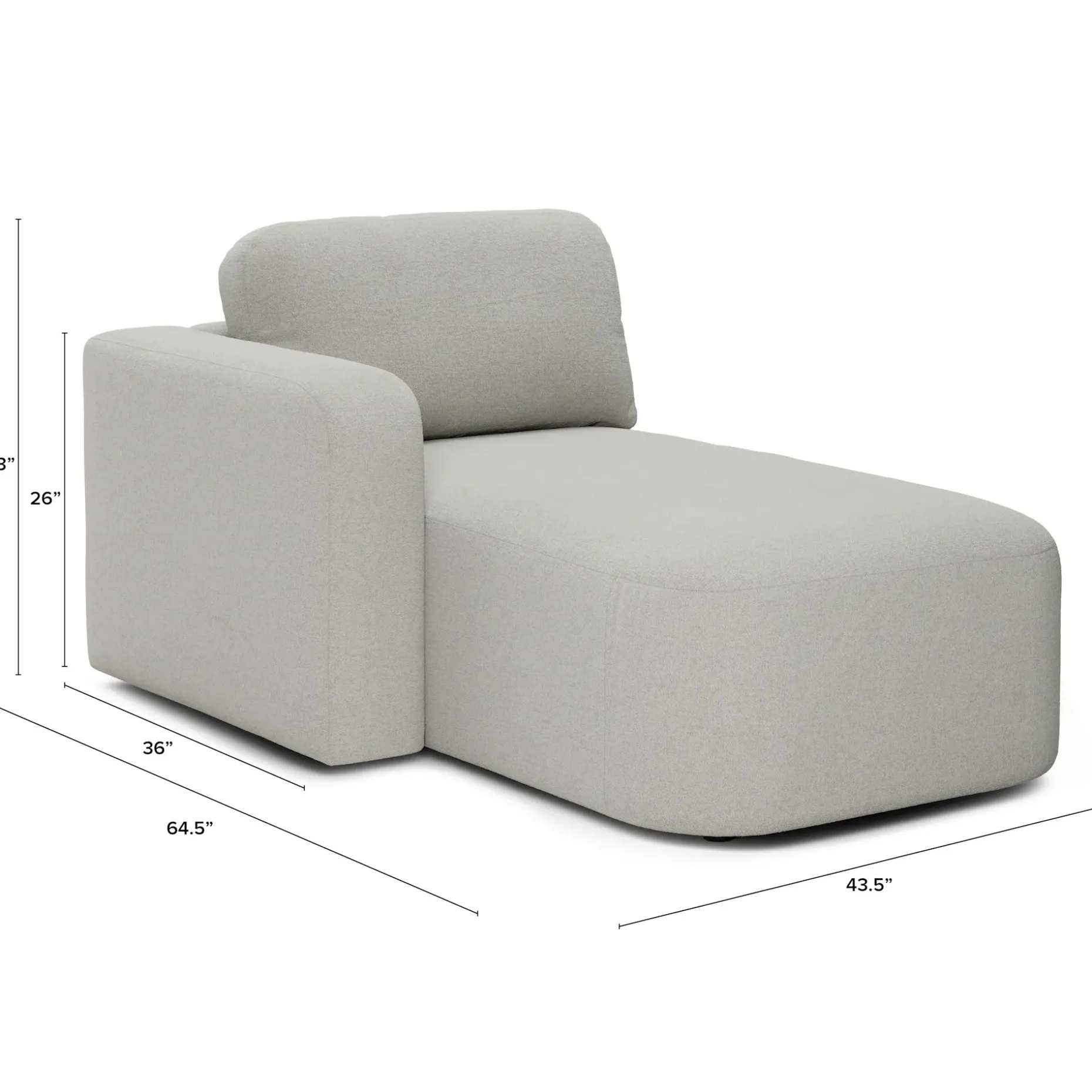 Juni 43.25" Left Chaise Module - Clover Ivory