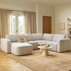 Juni 124.5" Left Conversational Sectional - Clover Ivory