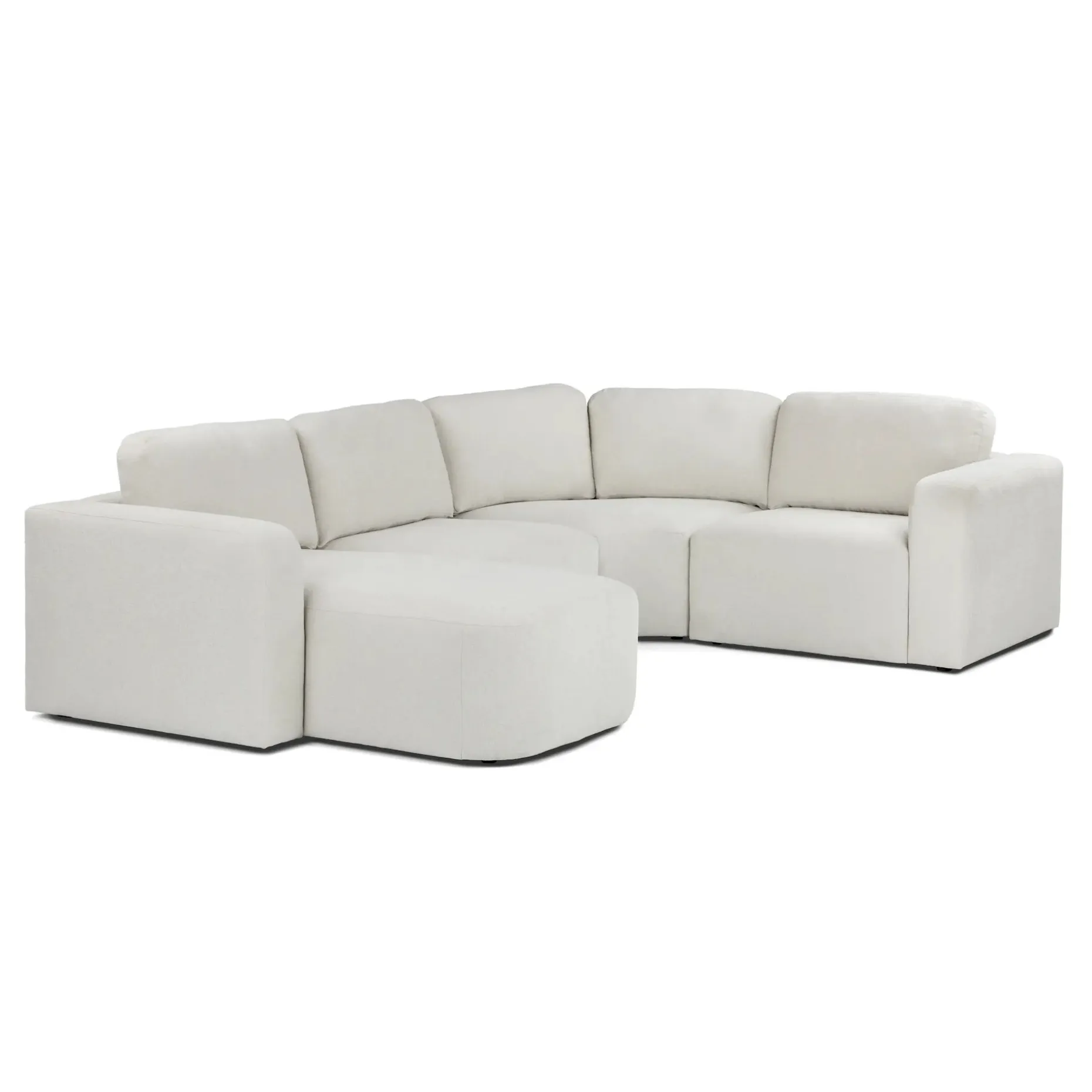 Juni 124.5" Left Conversational Sectional - Clover Ivory
