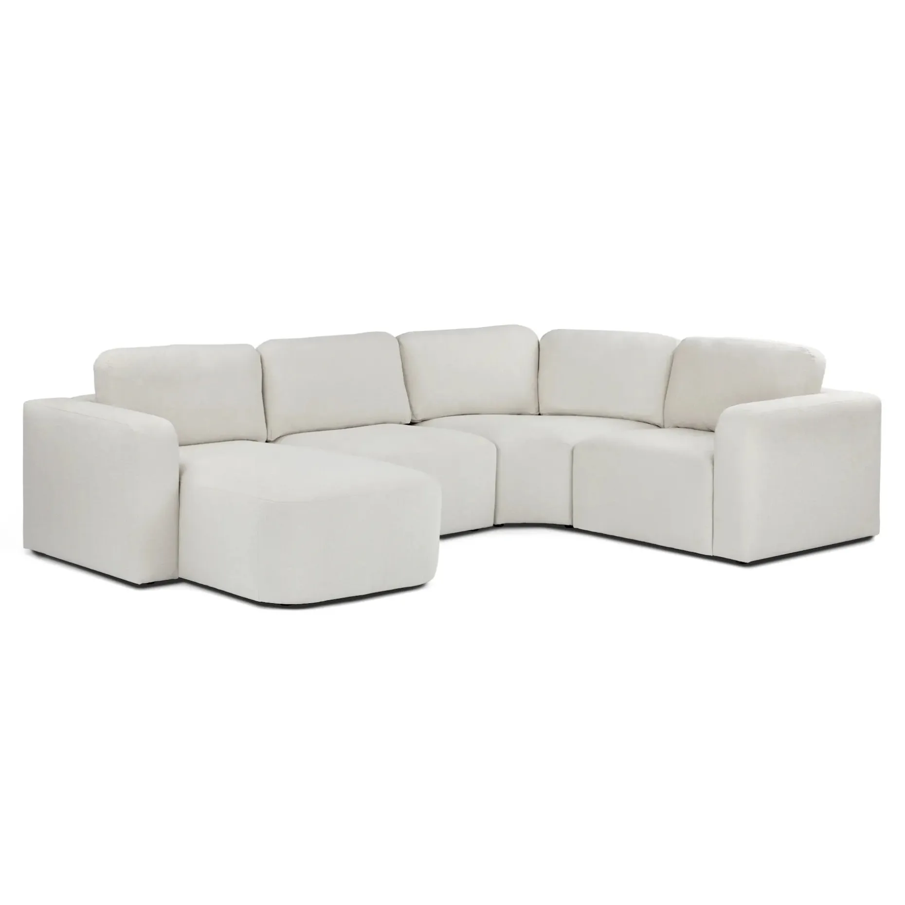 Juni 124.5" Left Conversational Sectional - Clover Ivory