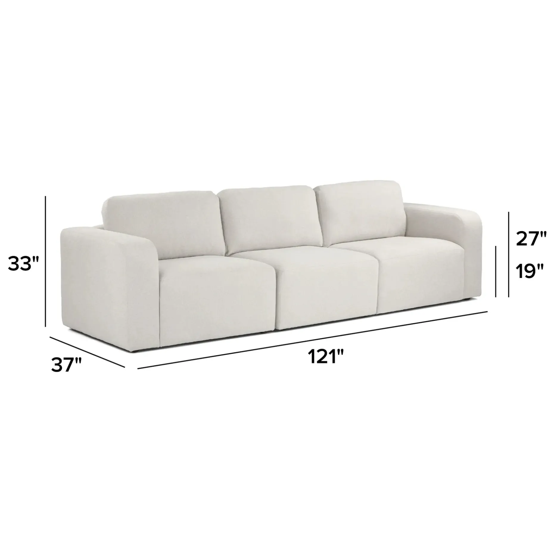 Juni 120.5" Modular Sofa - Clover Ivory