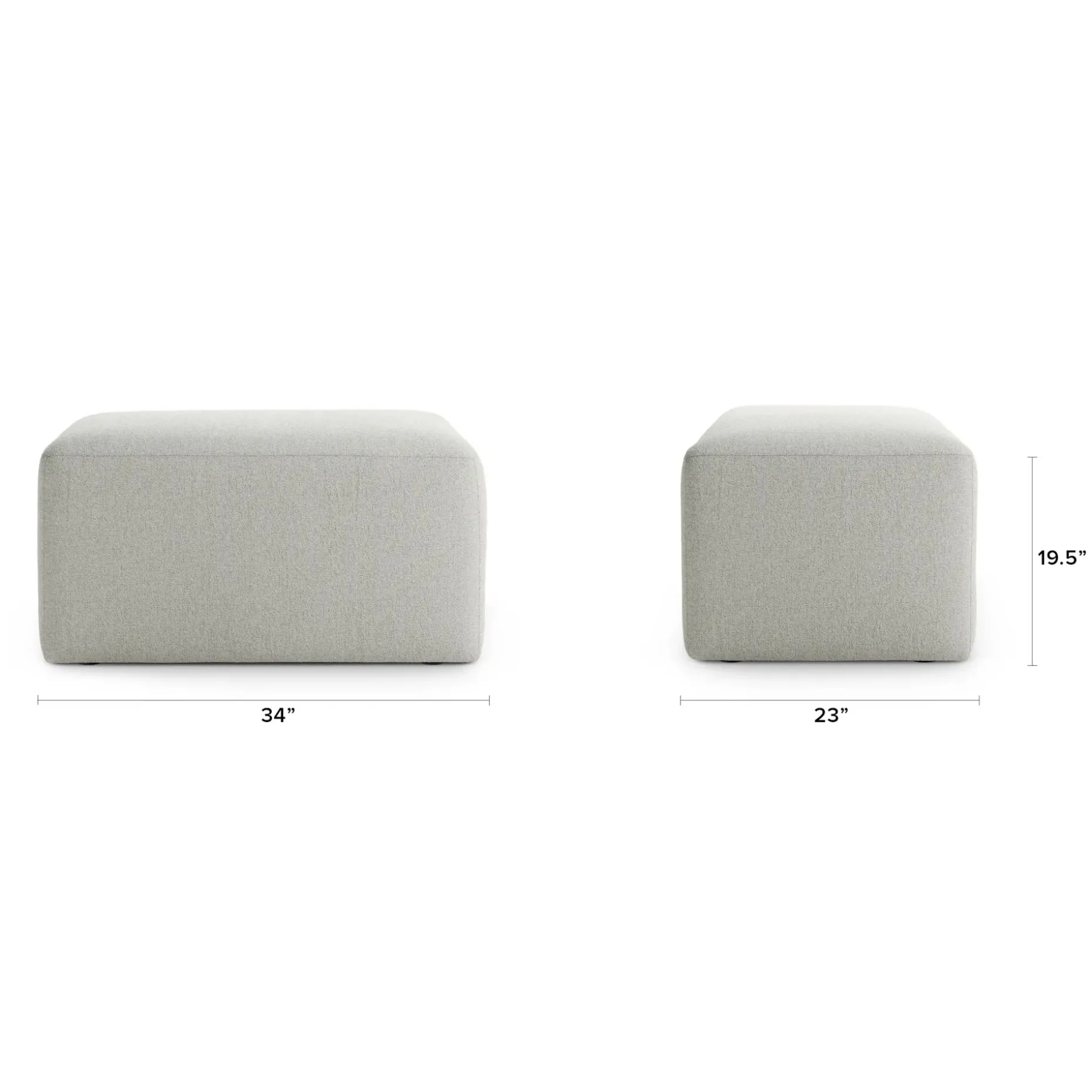 Juni 34" Ottoman - Clover Ivory