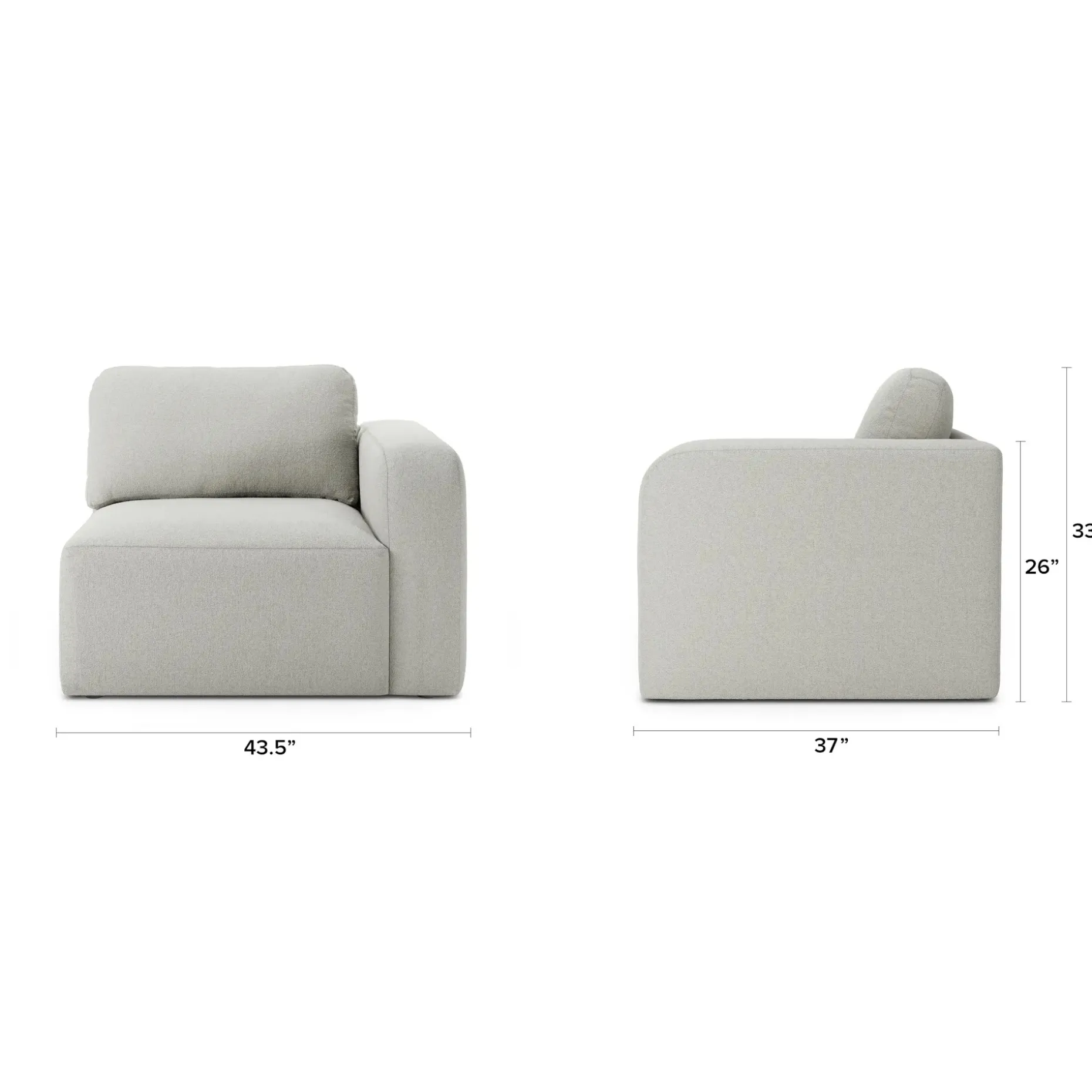 Juni 43.25" Right Arm Module - Clover Ivory