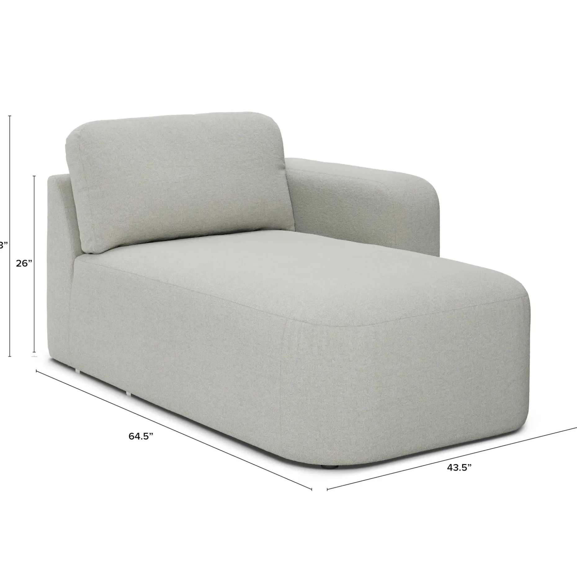 Juni 43.25" Right Chaise Module - Clover Ivory