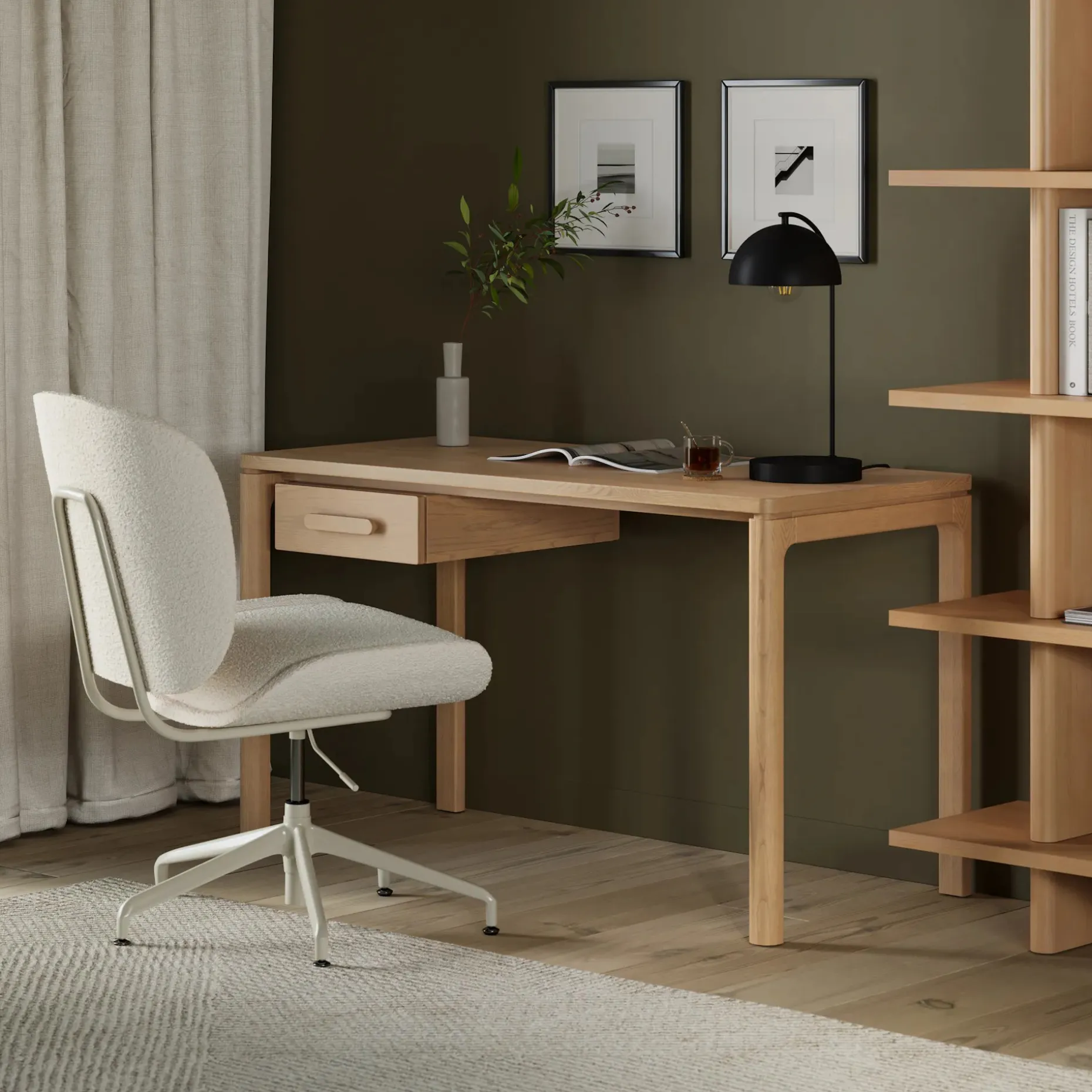 Kacey 51" Desk - White Oak