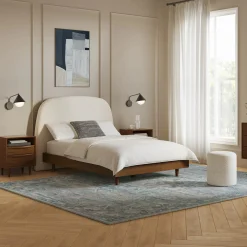 Kaleo Full Headboard - Ivory Wool Bouclé