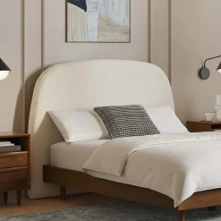 Kaleo Full Headboard - Ivory Wool Bouclé